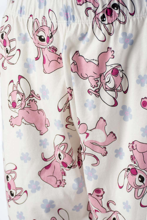 PIJAMA DE LILO Y STITCH CON PANTALON Y BUZO LARGO PARA MUJER