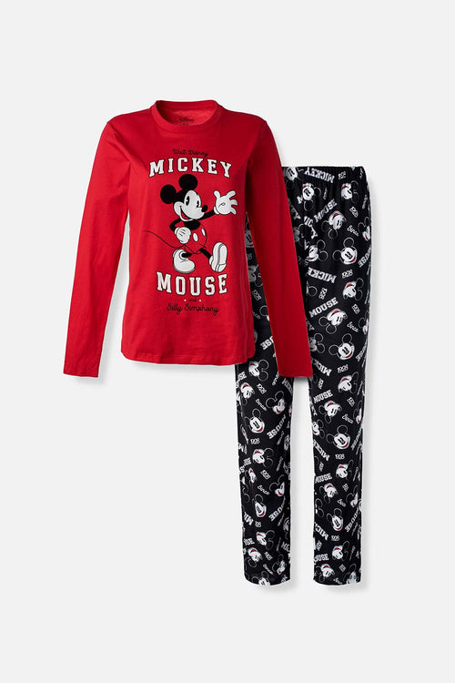 PIJAMA DE MICKEY MOUSE CON PANTALON LARGO PARA MUJER