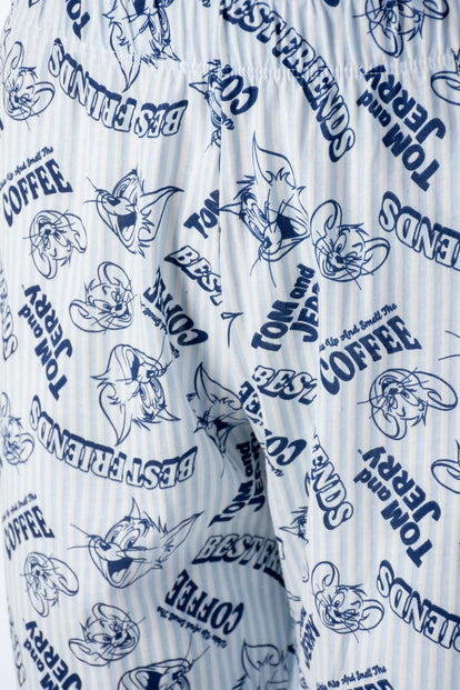 PIJAMA DE TOM Y JERRY CON PANTALON LARGO PARA MUJER