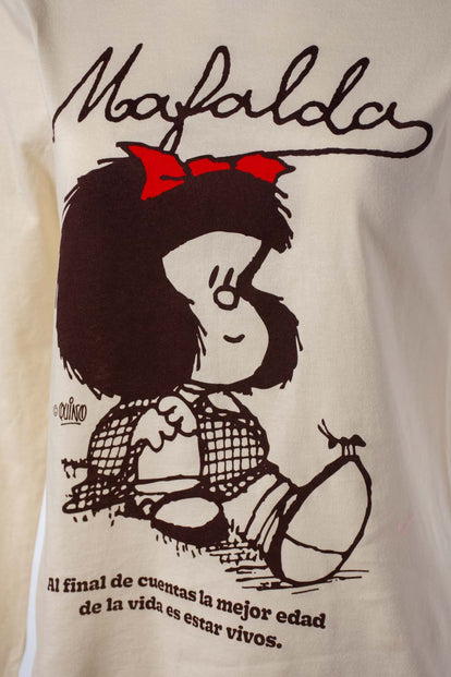 PIJAMA DE MAFALDA CON PANTALON LARGO PARA MUJER