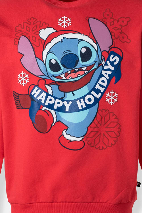 BUZO DE LILO Y STITCH CERRADO ROJO PARA HOMBRE