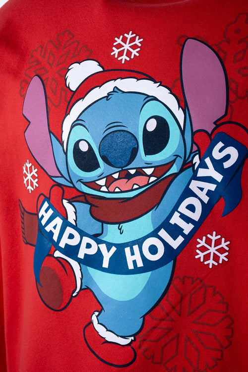 BUZO DE LILO Y STITCH CERRADO ROJO PARA HOMBRE