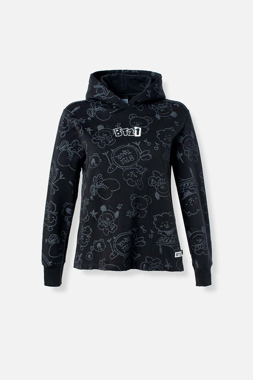 BUZO DE BT21 REGULAR FIT CON CAPUCHA PARA MUJER