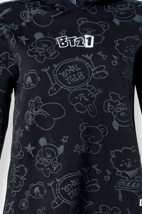 BUZO DE BT21 REGULAR FIT CON CAPUCHA PARA MUJER
