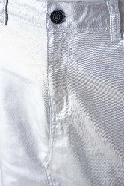 FALDA DE MOVIES PLATEADA CORTA PARA MUJER