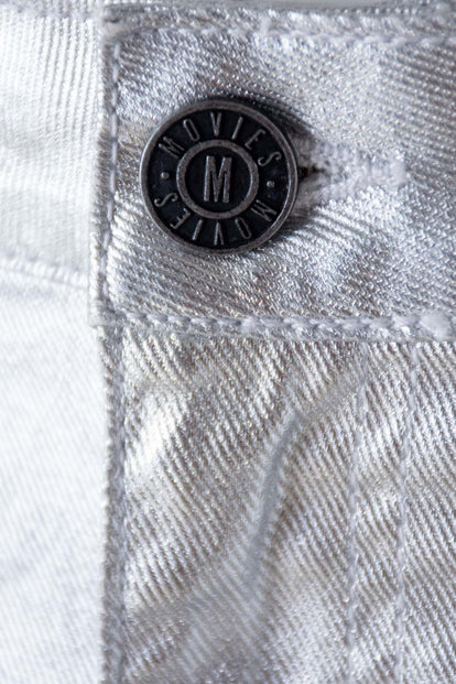 FALDA DE MOVIES PLATEADA CORTA PARA MUJER