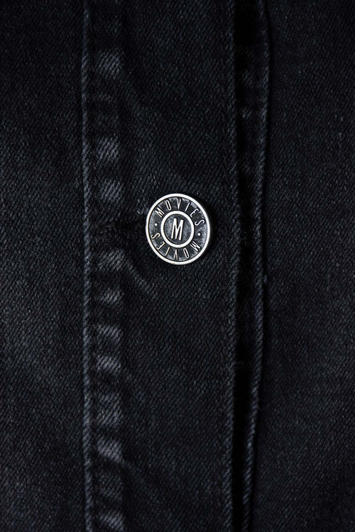 CHAQUETA DE MOVIES NEGRA CON TACHES DECORATIVOS PARA MUJER