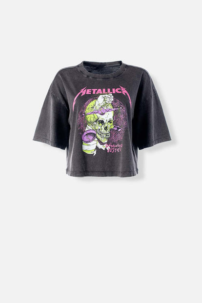 CAMISETA DE METALLICA BOXY FIT PARA MUJER