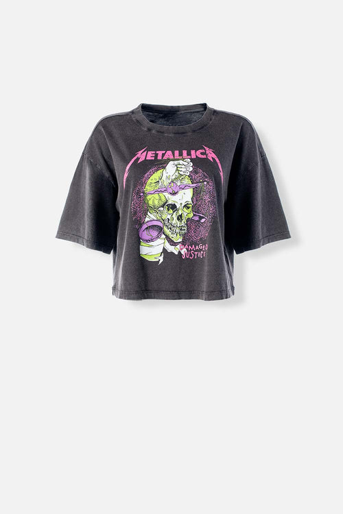 Card slide image -  CAMISETA DE METALLICA BOXY FIT GRIS PARA MUJER