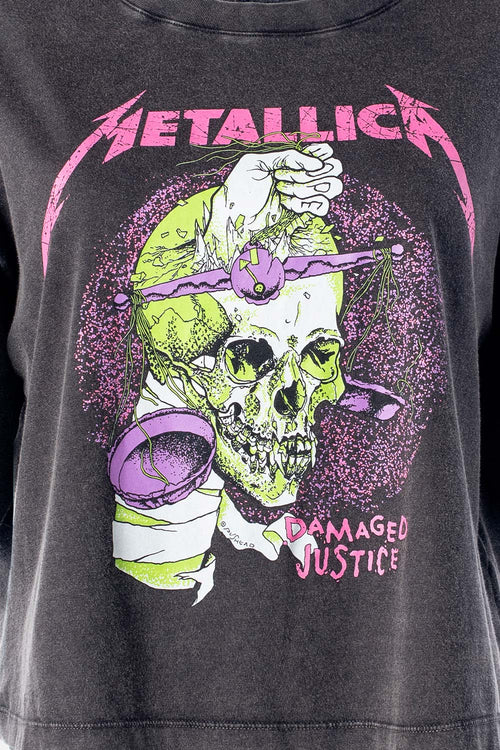 Card slide image -  CAMISETA DE METALLICA BOXY FIT GRIS PARA MUJER
