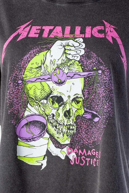 Card slide image -  CAMISETA DE METALLICA BOXY FIT GRIS PARA MUJER