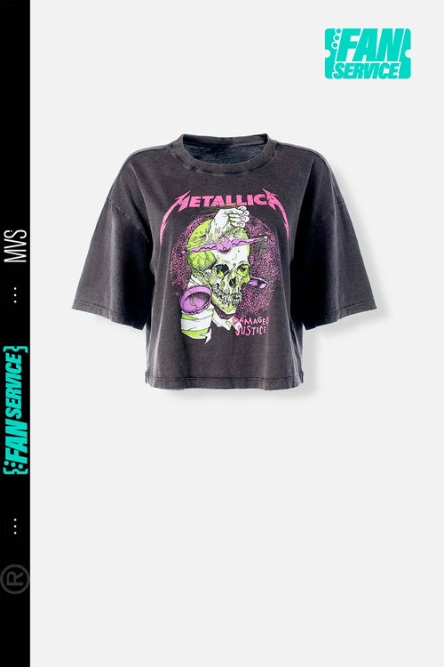 Card slide image -  CAMISETA DE METALLICA BOXY FIT GRIS PARA MUJER