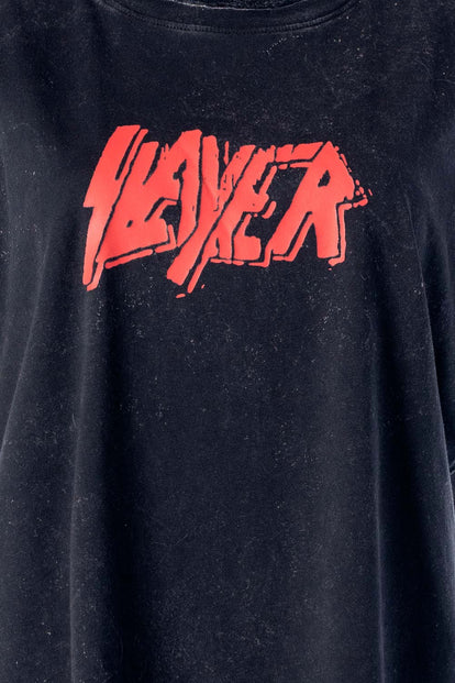 CAMISETA DE SLAYER RELAX FIT NEGRO LAVANDERÍA PARA MUJER