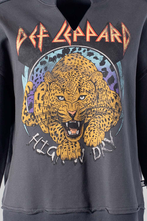 Card slide image -  BUZO DE DEF LEPPARD CERRADO GRIS GRAFITO PARA MUJER