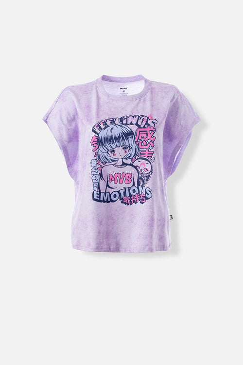 Card slide image -  CAMISETA DE MOVIES MANGA SISA LILA PARA MUJER