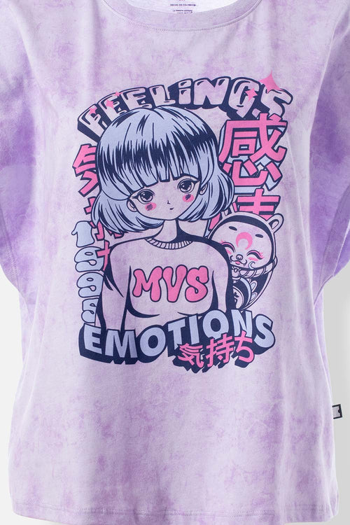 Card slide image -  CAMISETA DE MOVIES MANGA SISA LILA PARA MUJER