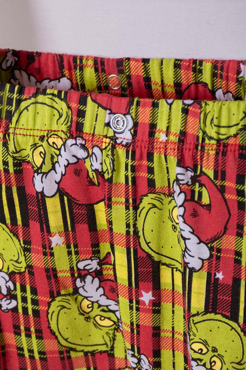 Card slide image -  PIJAMA DE GRINCH CON PANTALÓN LARGO ROJO PARA BEBÉ UNISEX