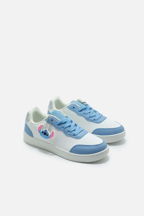 TENIS DE STITCH BLANCO Y AZUL PARA MUJER