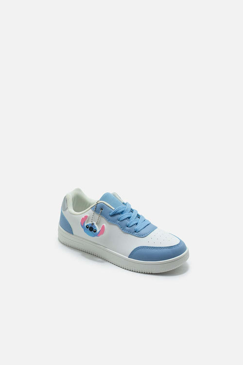 TENIS DE STITCH BLANCO Y AZUL PARA MUJER