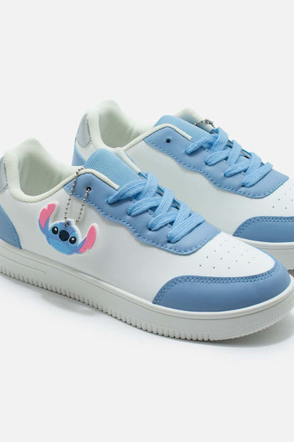 TENIS DE STITCH BLANCO Y AZUL PARA MUJER