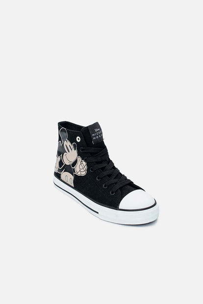 TENIS DE MICKEY MOUSE NEGRO PARA MUJER