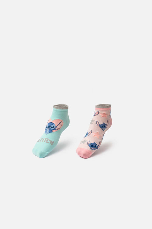 PACK X2 MEDIAS DE LILO Y STITCH CORTAS PARA MUJER