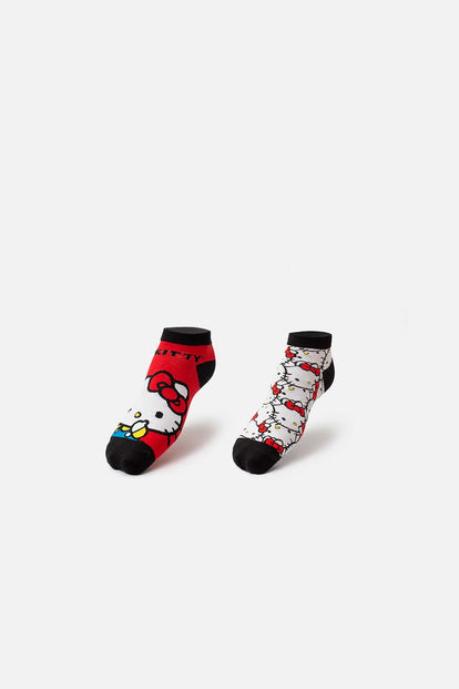 PACK X2 MEDIAS TOBILLERAS DE HELLO KITTY PARA MUJER