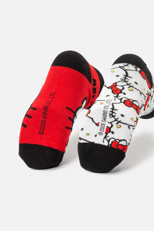 PACK X2 MEDIAS TOBILLERAS DE HELLO KITTY PARA MUJER