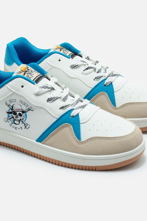 TENIS ONE PIECE BLANCO Y AZUL PARA HOMBRE